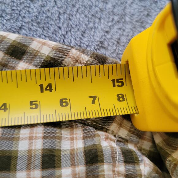 Vintage Ralph Lauren Plaid Button Front Shirt Brown Green Medium, Womens - Picture 9 of 11